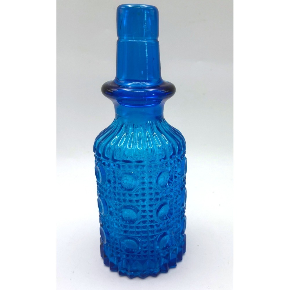 Empoli Glass Bottle 5.5" Aqua Blue Mid-Century Italian Vintage